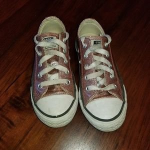 Converse pink glitter shoes size 11T
